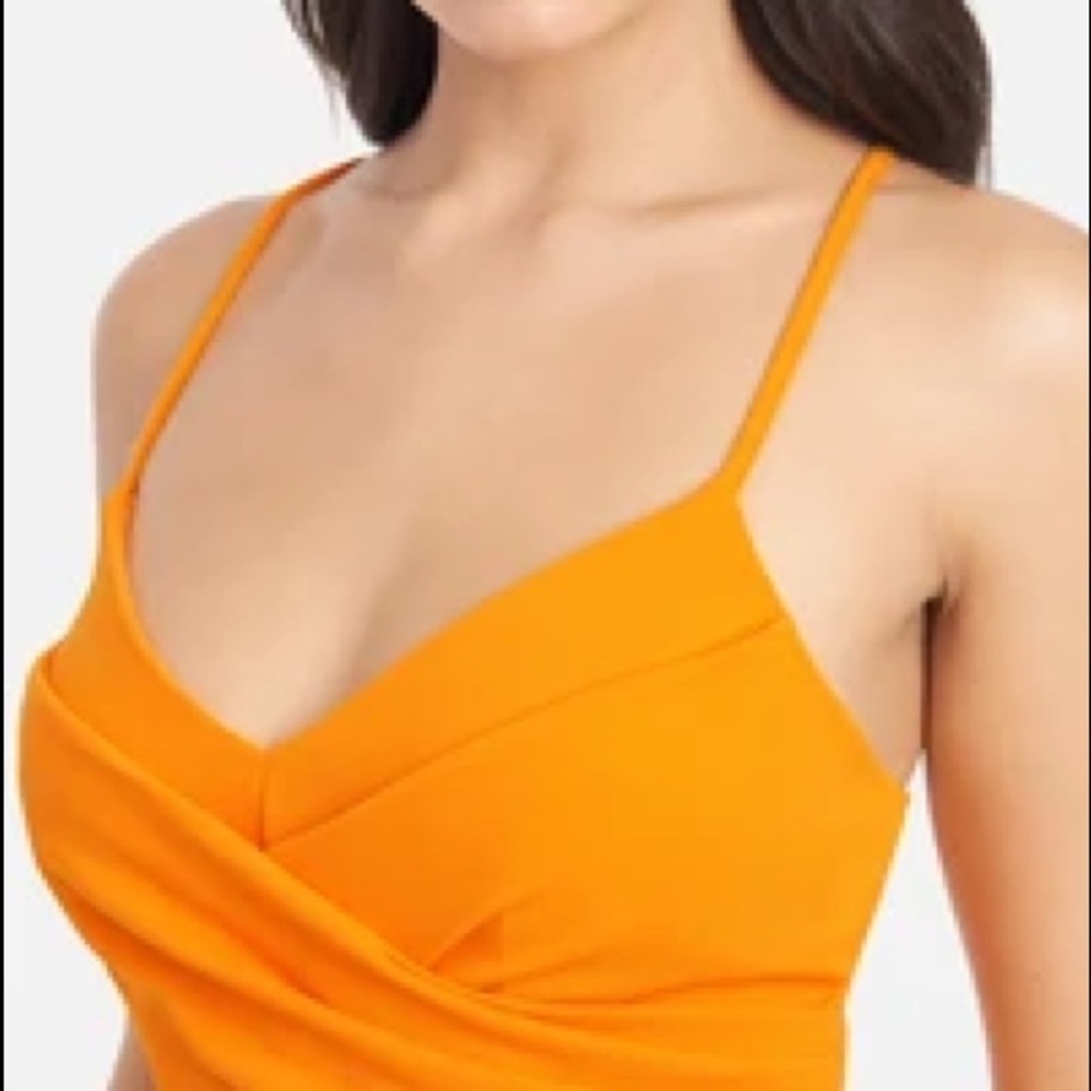 Bebe Angled Flounced midi dress